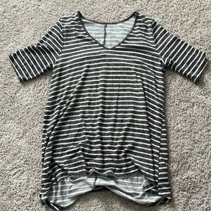 Grey & Pink striped Tee